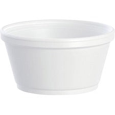 Foam Container, Extra Squat, 8 Oz, White, 1,000/carton