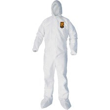 A40 Elastic-cuff, Ankle, Hood And Boot Coveralls, Large, White, 25/carton