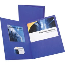 Twin-pocket Folder, Embossed Leather Grain Paper, 0.5" Capacity, 11 X 8.5, Purple, 25/box