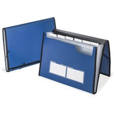 Professional Expanding Organizer, 7 Sections, Elastic Cord Closure, 1/6-cut Tabs, Letter Size, Blue