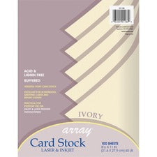 Array Card Stock, 65 Lb Cover Weight, 8.5 X 11, Ivory, 100/pack