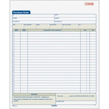 Purchase Order Book, 22 Lines, Two-part Carbonless, 8.38 X 10.19, 50 Forms Total