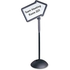 Writeway Double-sided Magnetic Dry Erase Standing Message Sign, Arrow, 64.25" Tall Black Stand, 25.5 X 17.75 White Face