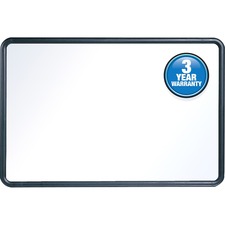 Contour Dry Erase Board, 24 X 18, Melamine White Surface, Black Plastic Frame