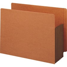 Redrope Drop-front End Tab File Pockets, Fully Lined Colored Gussets, 5.25" Expansion, Letter Size, Redrope/brown, 10/box