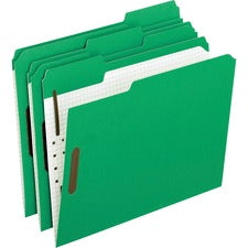 Colored Classification Folders With Embossed Fasteners, 2 Fasteners, Letter Size, Green Exterior, 50/box