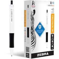 Zebra SARASA dry X1+ Retractable Gel Pen - Medium Pen Point - 0.7 mm Pen Point Size - Refillable - Retractable - Black Gel-based, Dry Ink - White Plastic Barrel - 12 / Dozen