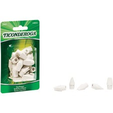Ticonderoga White Erasers - White - Wedge - Vinyl - 25 / Pack - Latex-free, Non-toxic, Smudge-free