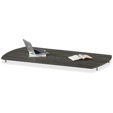 Medina Series Laminate Curved Desk Top, 72" X 36", Gray Steel