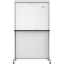 Motion Dual-track Mobile Magnetic Dry-erase Easel, 40.5 X 34, White Surface, White Aluminum Frame