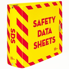Avery Ultraduty Safety Data Sheet Binders With Chain 3 Rings 3" Capacity 11x8.5 Yellow/red
