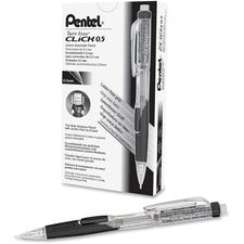 Twist-erase Click Mechanical Pencil, 0.5 Mm, Hb (#2.5), Black Lead, Black Barrel