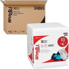General Clean X60 Cloths, 1/4 Fold, 12.5 X 13, White, 76/box, 12 Boxes/carton