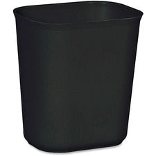 Fiberglass Wastebasket, 3.5 Gal, Fiberglass, Black