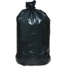Linear Low Density Recycled Can Liners, 60 Gal, 1.65 Mil, 38" X 58", Black, 10 Bags/roll, 10 Rolls/carton