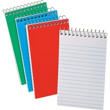 Memo Pads, Narrow Rule, Assorted Cover Colors, 60 White 3 X 5 Sheets, 3/pack