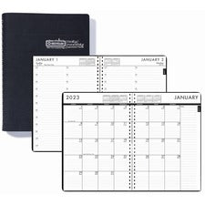 24/7 Recycled Daily Appointment Book/monthly Planner, 10 X 7, Black Cover, 12-month (jan To Dec): 2023