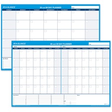 30/60-day Undated Horizontal Erasable Wall Planner, 48 X 32, White/blue Sheets, Undated