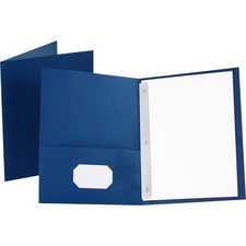 Twin-pocket Folders With 3 Fasteners, 0.5" Capacity, 11 X 8.5, Blue, 25/box