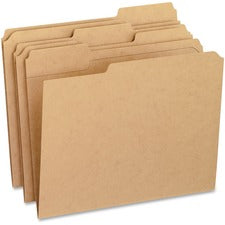 Dark Kraft File Folders With Double-ply Top, 1/3-cut Tabs: Assorted, Letter Size, 0.75" Expansion, Brown, 100/box