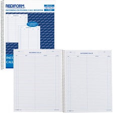 Wirebound Call Register, One-part (no Copies), 11 X 8.5, 100 Forms Total