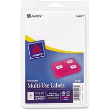 Removable Multi-use Labels, Inkjet/laser Printers, 0.5 X 0.75, White, 36/sheet, 28 Sheets/pack, (5418)