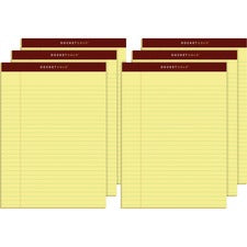 TOPS Docket Gold Legal Pads - Letter - 50 Sheets - Double Stitched - 0.34" Ruled - 20 lb Basis Weight - Letter - 8 1/2" x 11" - Canary Paper - Burgundy Binder - Perforated, Hard Cover, Heavyweight, Bond Paper, Resist Bleed-through, Easy Tear, Sturdy Back,