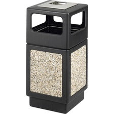 Canmeleon Aggregate Panel Receptacles, 38 Gal, Polyethylene/stainless Steel, Black