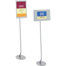 Designer Sign Stand, Silver Aluminum Frame, 11 X 17