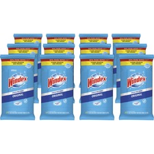Windex&reg; Glass & Surface Wipes - Ready-To-Use Wipe - 38 / Pack - 12 / Carton - White