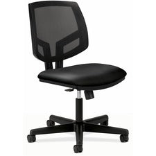 Volt Series Mesh Back Leather Task Chair With Synchro-tilt, Supports Up To 250 Lb, 18.13" To 22.38" Seat Height, Black