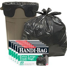 Webster Handi-Bag Wastebasket Bags - 33 gal Capacity - 32" Width x 40" Length - 0.70 mil (18 Micron) Thickness - 6/Carton - 40 Per Box