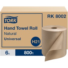 Universal Hand Towel Roll, 1-ply, 7.88" X 800 Ft, Natural, 6 Rolls/carton