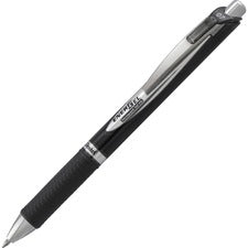 Energel Pro Permanent Ink Gel Pen, Retractable, Medium 0.7 Mm, Black Ink, Black Barrel