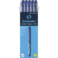 Slider Basic Ballpoint Pen, Stick, Extra-bold 1.4 Mm, Blue Ink, Blue Barrel, 10/box