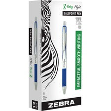 Z-grip Flight Ballpoint Pen, Retractable, Bold 1.2 Mm, Blue Ink, White Barrel, 12/pack