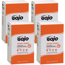 Gojo&reg; Natural Orange Pumice Hand Cleaner Refill - Orange Citrus Scent - 67.6 fl oz (2 L) - Dirt Remover, Grease Remover, Soilage Remover - Hand - Gray - 4 / Carton