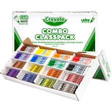 Crayon And Ultra-clean Washable Marker Classpack, 8 Colors, 128 Each Crayons/markers, 256/box