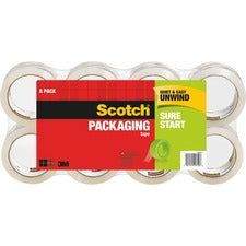 Sure Start Packaging Tape, 3" Core, 1.88" X 54.6 Yds, Clear, 8/pack