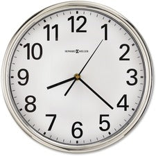 Hamilton Wall Clock, 12" Overall Diameter, Silver Case, 1 Aa (sold Separately)