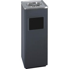 Square Ash 'n' Trash Sandless Urn, 3 Gal, Stainless Steel, Black