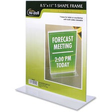 Clear Plastic Sign Holder, Stand-up, 8.5 X 11