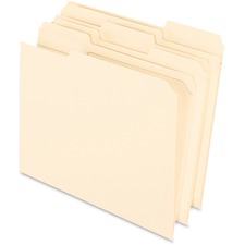 Reinforced Top File Folders, 1/3-cut Tabs: Assorted Positions, Letter Size, Manila, 100/box