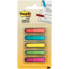 Arrow 0.5" Page Flags, Five Assorted Bright Colors, 20/color, 100/pack