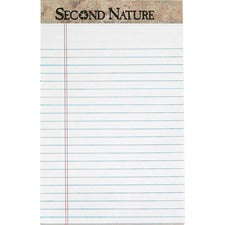 Second Nature Recycled Ruled Pads, Narrow Rule, 50 White 5 X 8 Sheets, Dozen