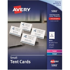 Small Tent Card, White, 2 X 3.5, 4 Cards/sheet, 40 Sheets/pack