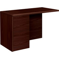 10700 Series Full Left Pedestal Return, 48w X 24d X 29.5h, Mahogany