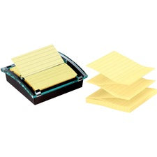 Pop-up Note Dispenser/value Pack, For 4 X 4 Pads, Black/clear, Includes (3) Canary Yellow Super Sticky Pop-up Pad