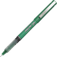 Precise V5 Roller Ball Pen, Stick, Extra-fine 0.5 Mm, Green Ink, Green Barrel, Dozen