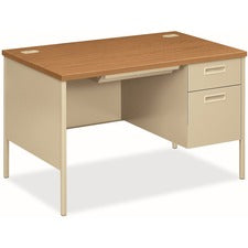 Metro Classic Series Right Pedestal Desk, 48" X 30" X 29.5", Harvest/putty